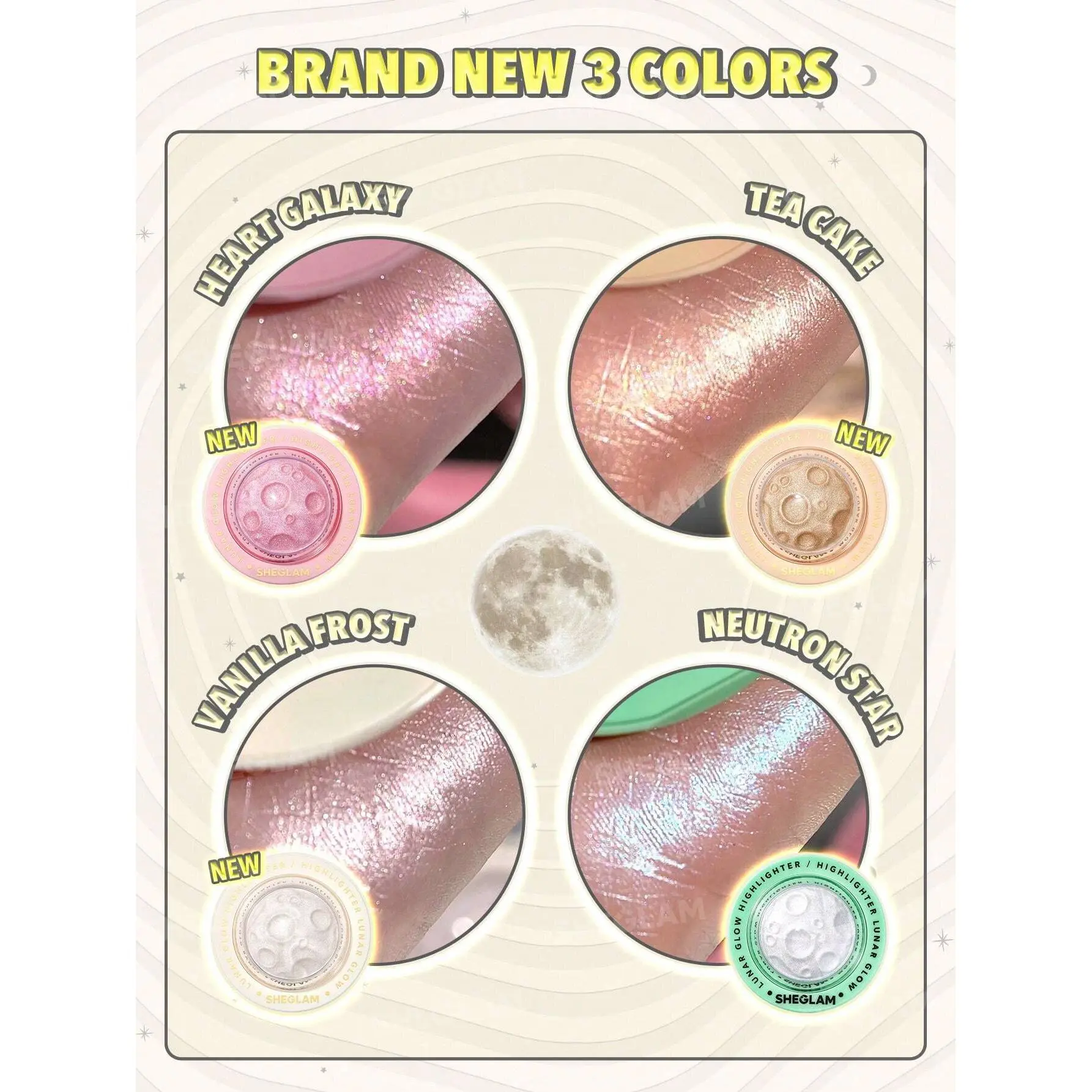 هایلایتر فضایی شیگلم مدل Lunar Glow رنگ Heart Galaxy