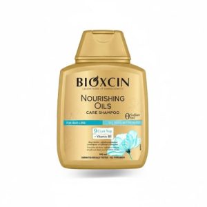 شامپو مغذی و ضد ریزش مو بیوکسین Bioxcin مدل Nourishing Oils بدون سولفات مناسب موهای خشک و آسیب دیده حجم 300 میلی لیتر