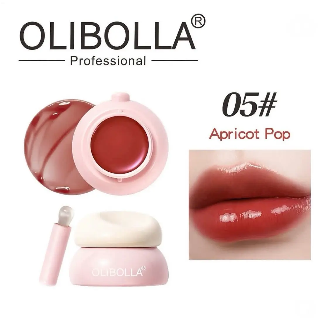 مربای لب ژله ای اولیبولا مدل Hydra Jelly رنگ Apricot Pop شماره 05
